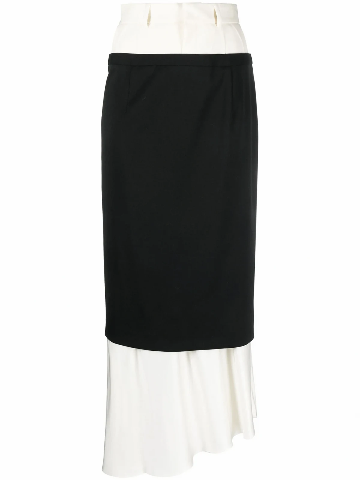 layered asymmetric maxi skirt
