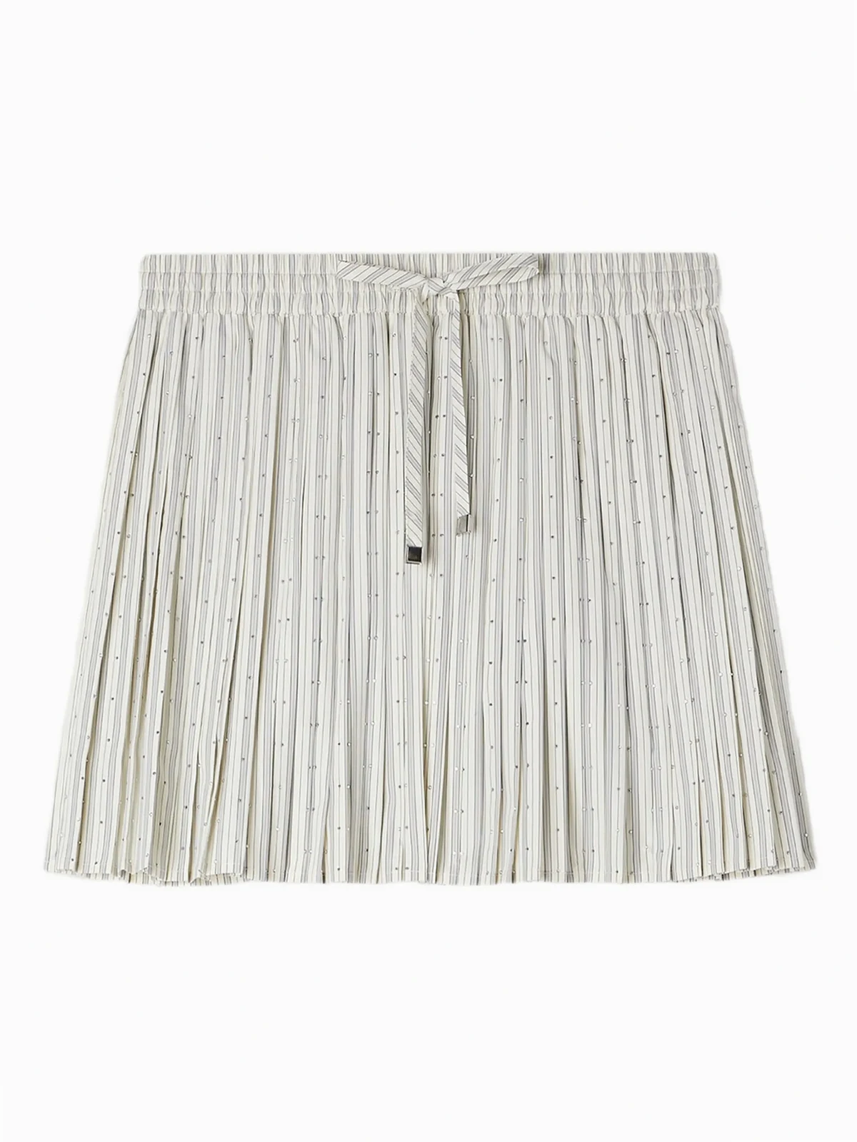striped rhinestone A-line mini skirt