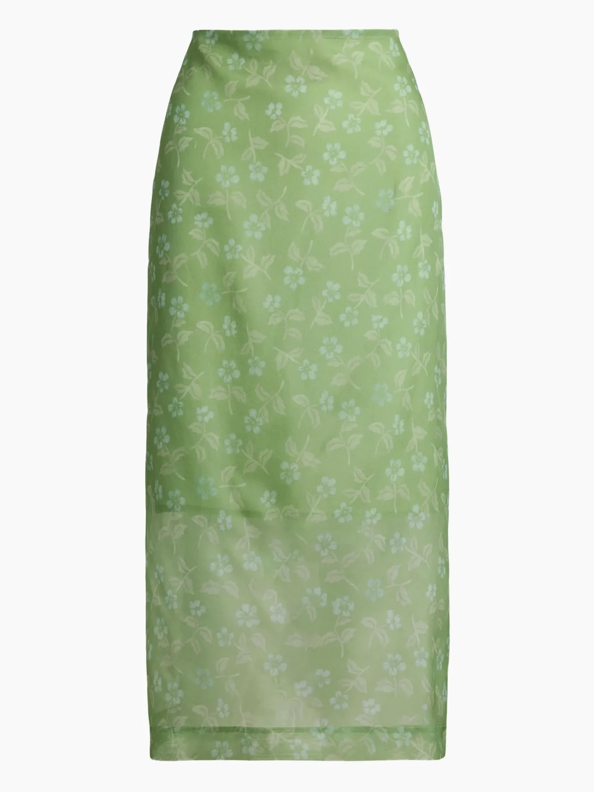 printed silk midi skirt