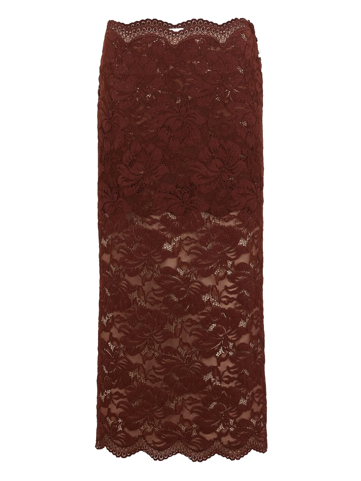 lace floral midi skirt