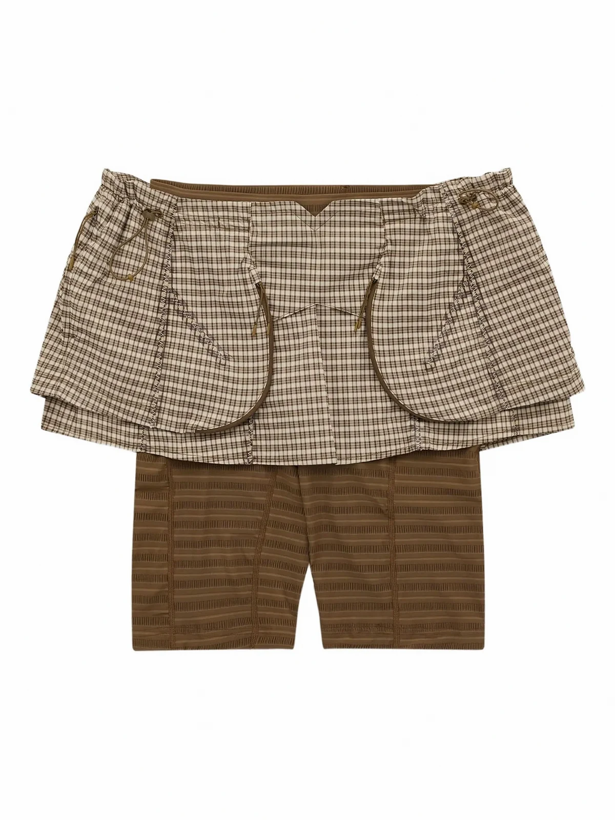 x KNWLS check-pattern mini skirt