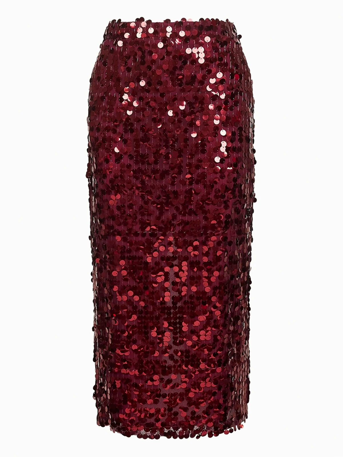 sequin-embroidered midi skirt