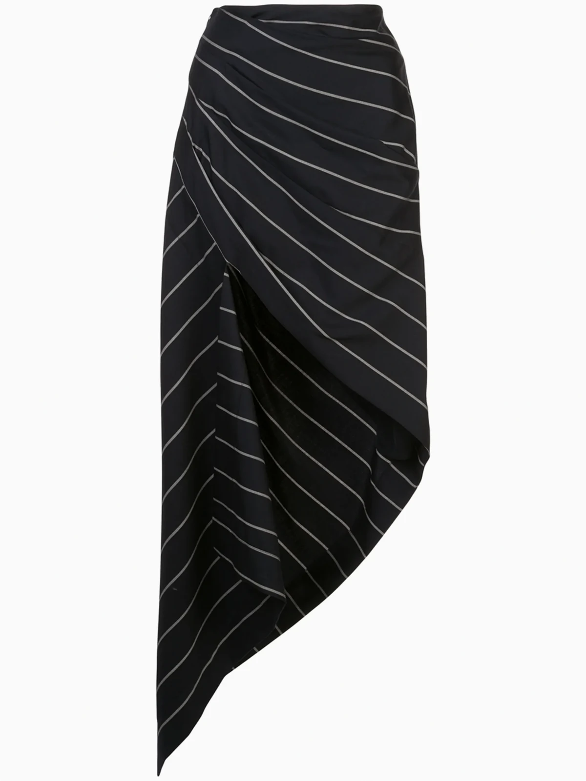 pinstriped asymmetric skirt