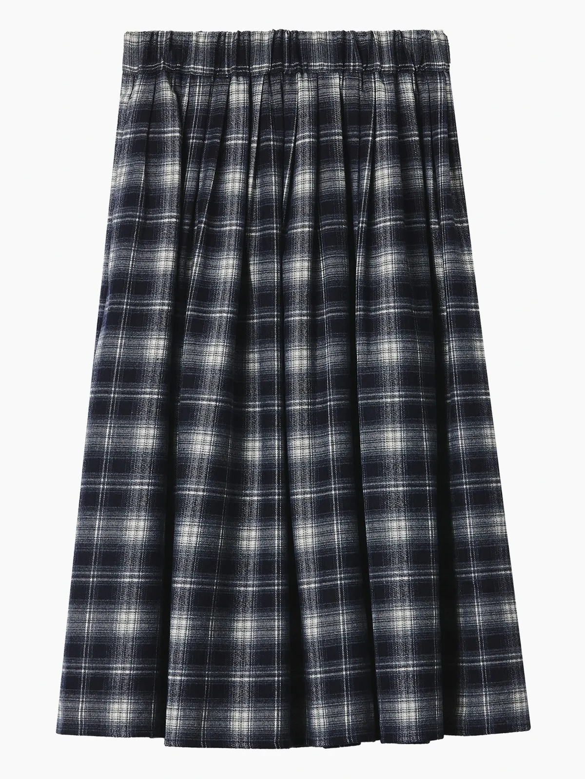plaid-check pleated midi skirt