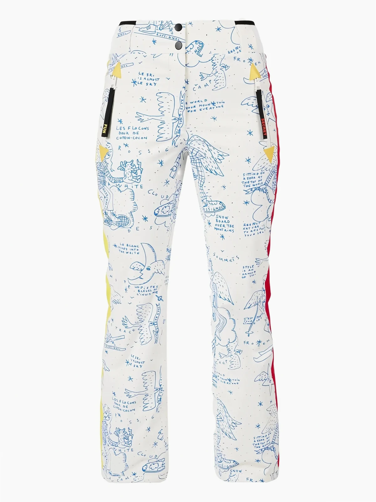 x JCC graphic-pattern side-stripe trousers