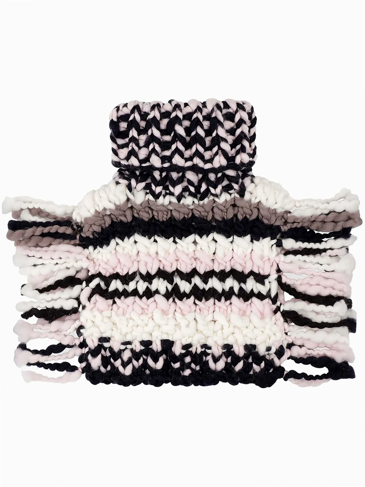 crochet-knit wool neck warmer