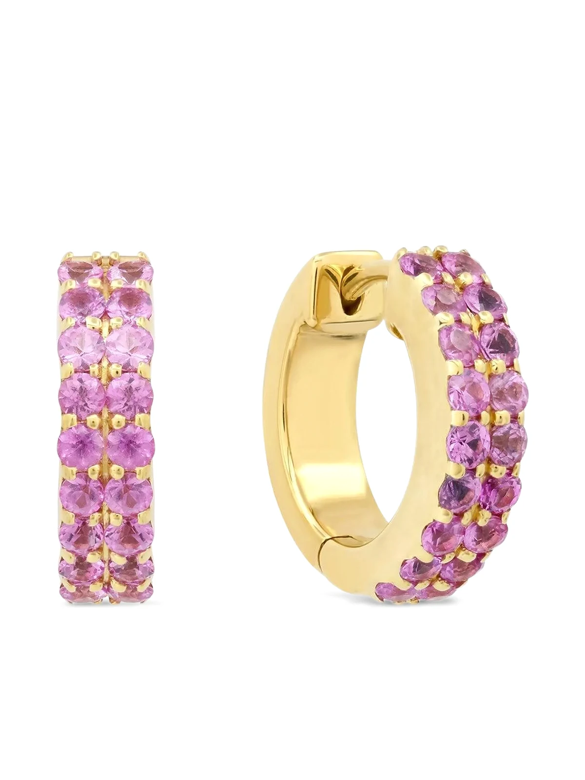 small sapphire huggie earrings