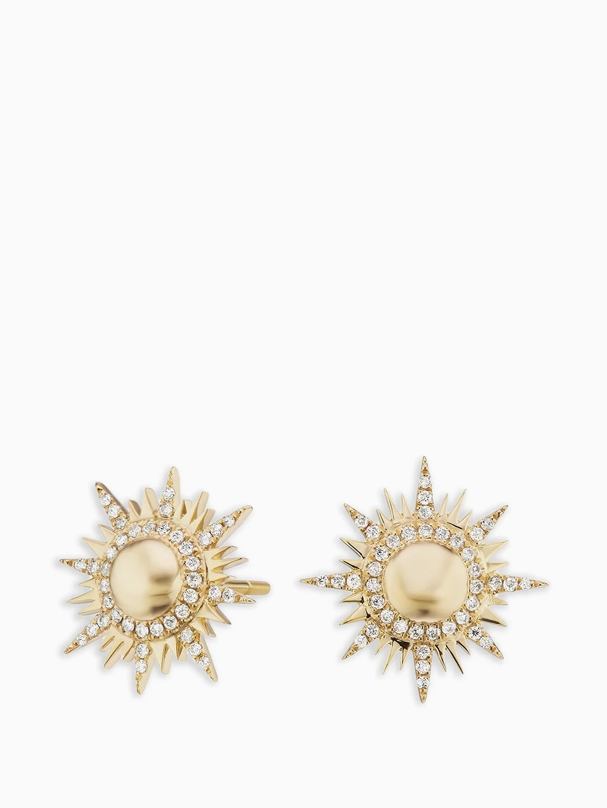 diamond sun stud earrings