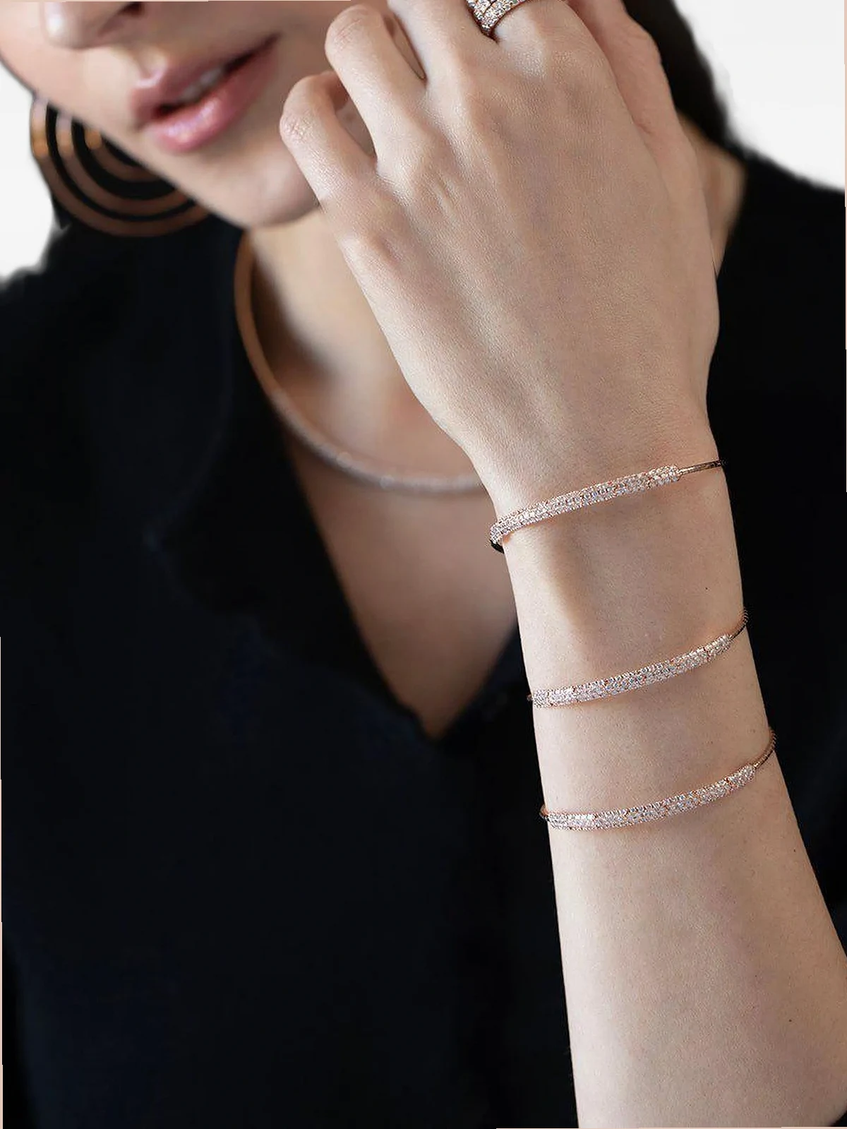 18K rose gold Rugiada diamonds ring