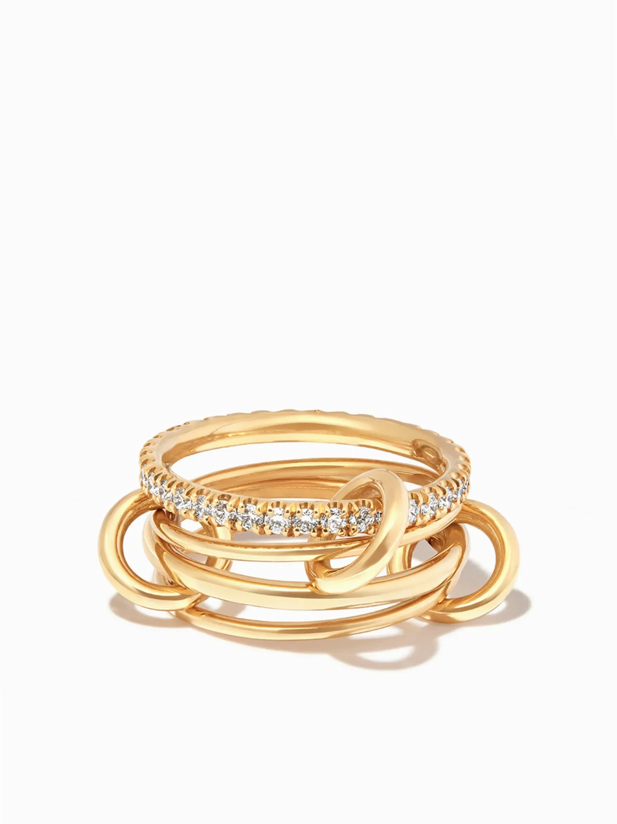 18kt Gelbgoldring mit Diamanten