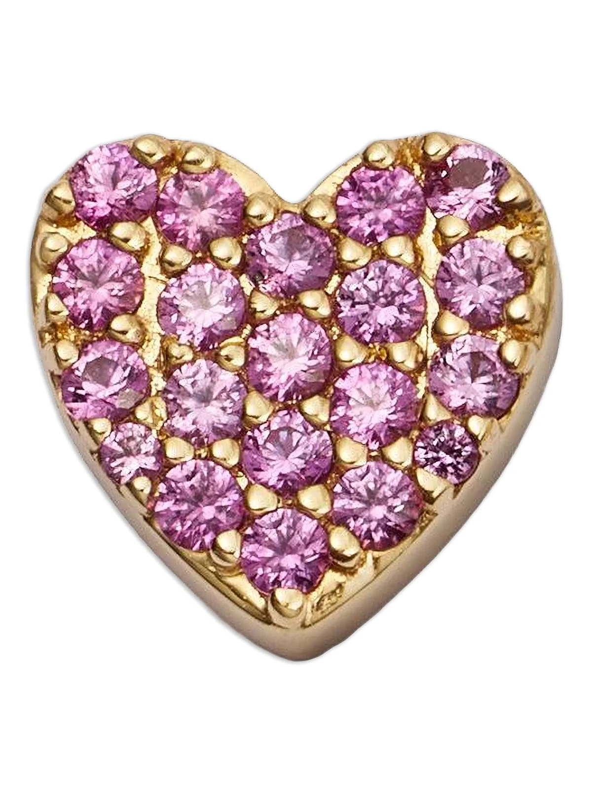 pink sapphire heart charm