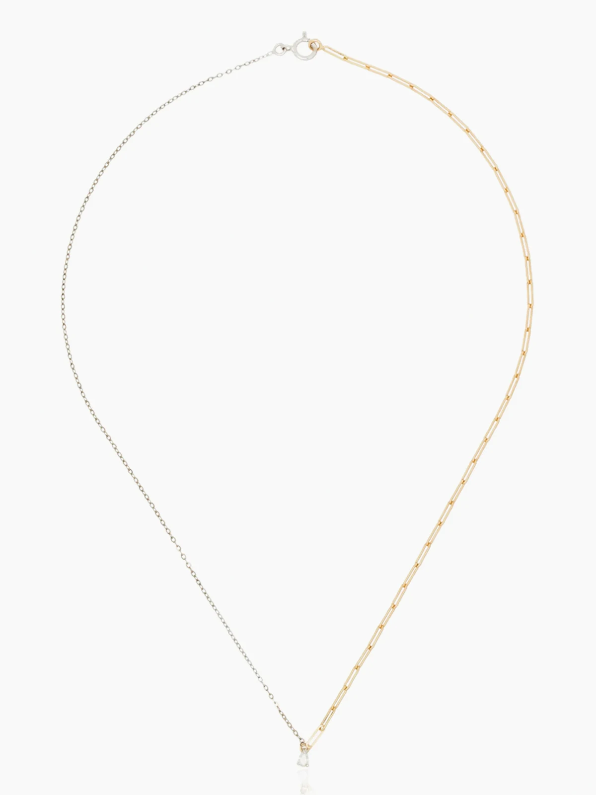 18kt white gold mixed-chain diamond necklace