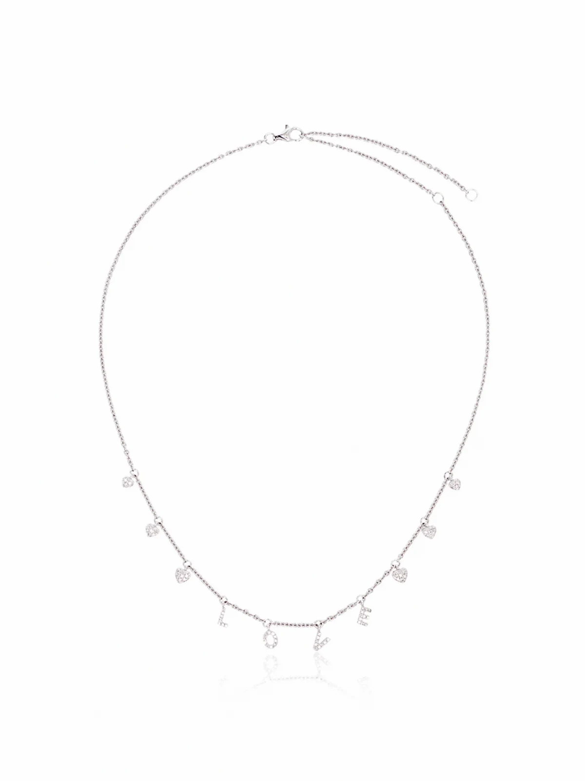 18K white old love necklace