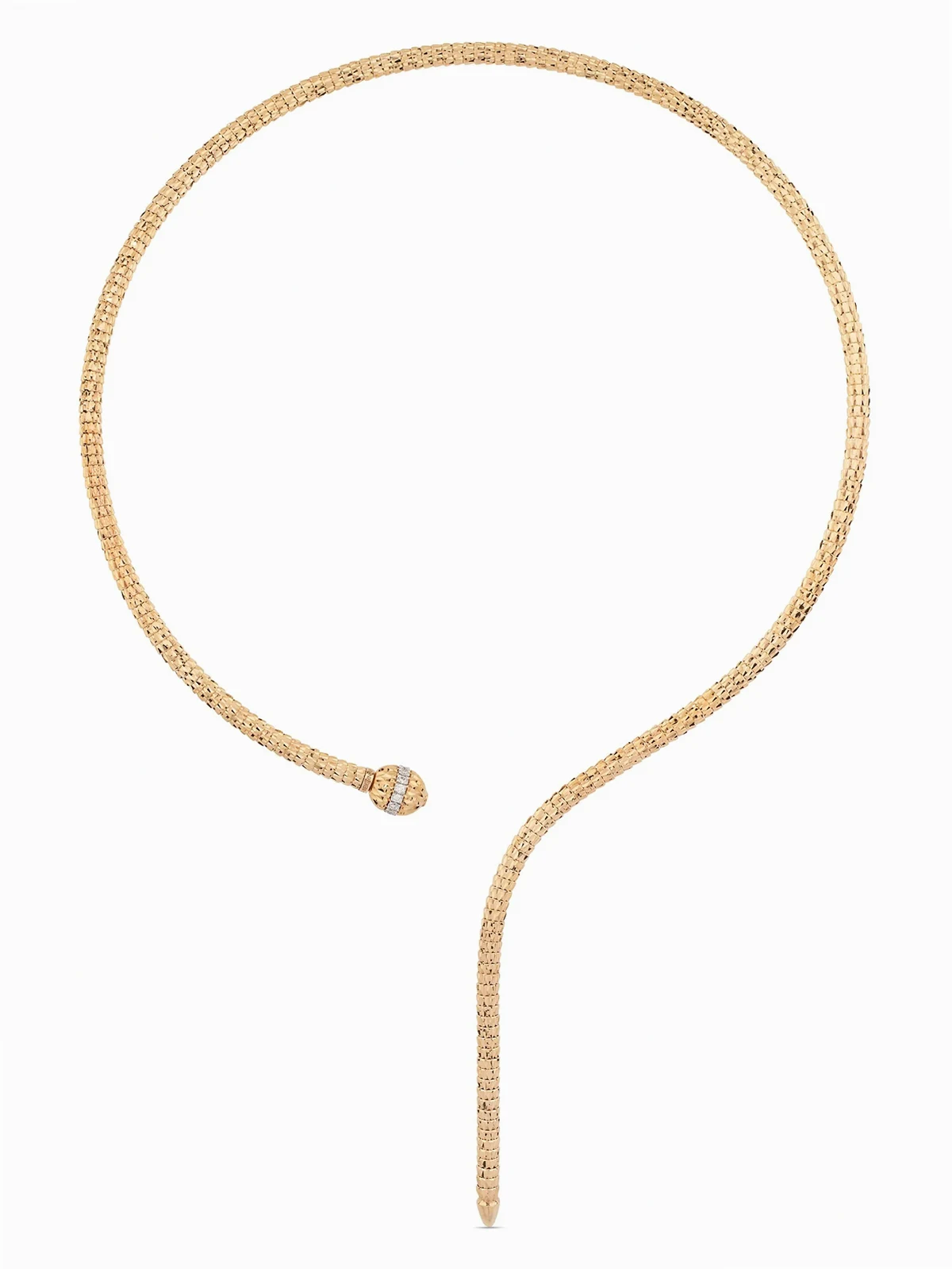 18kt yellow gold Ophidia Y diamond necklace