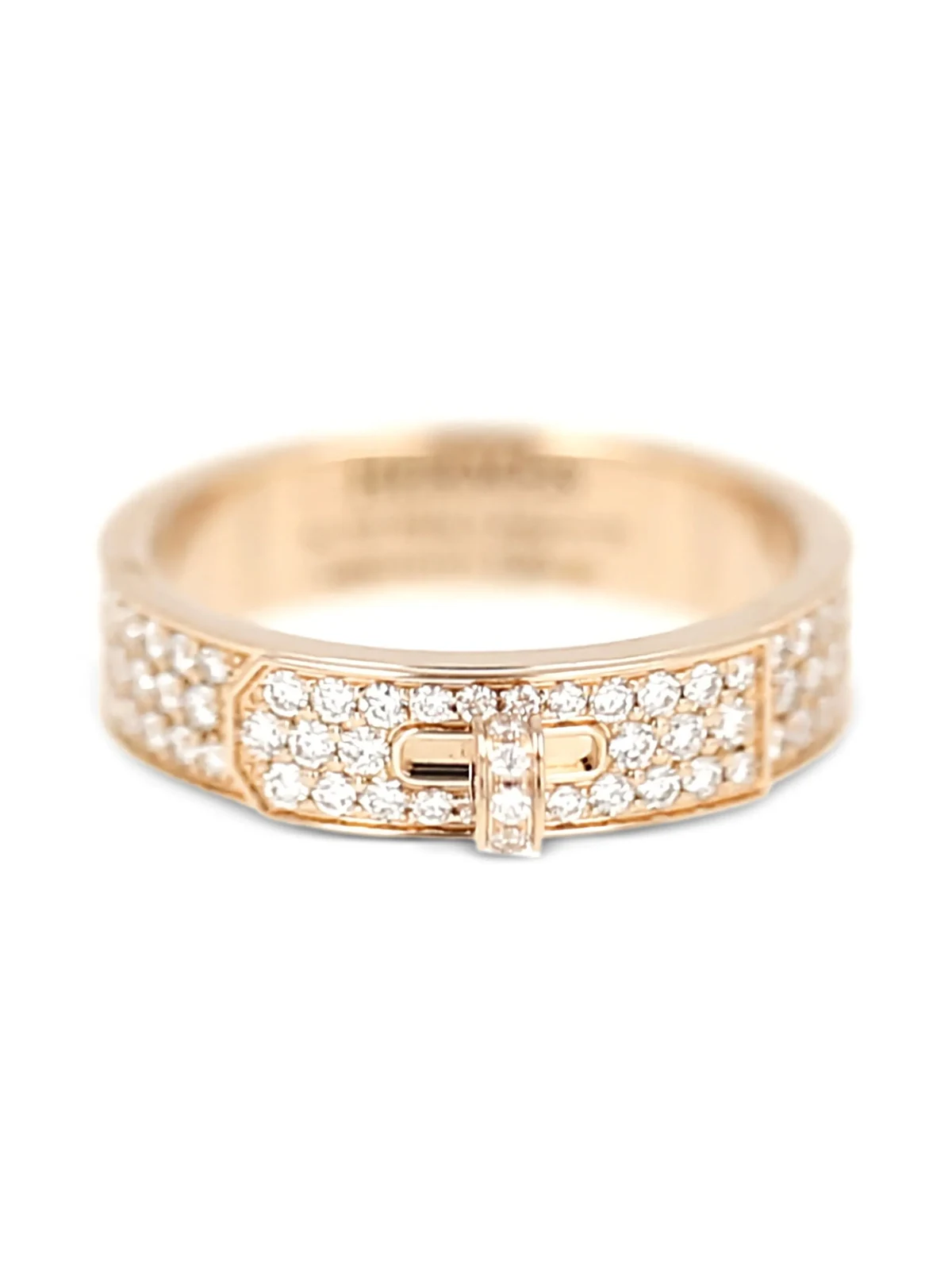 18K rose gold diamond buckle ring