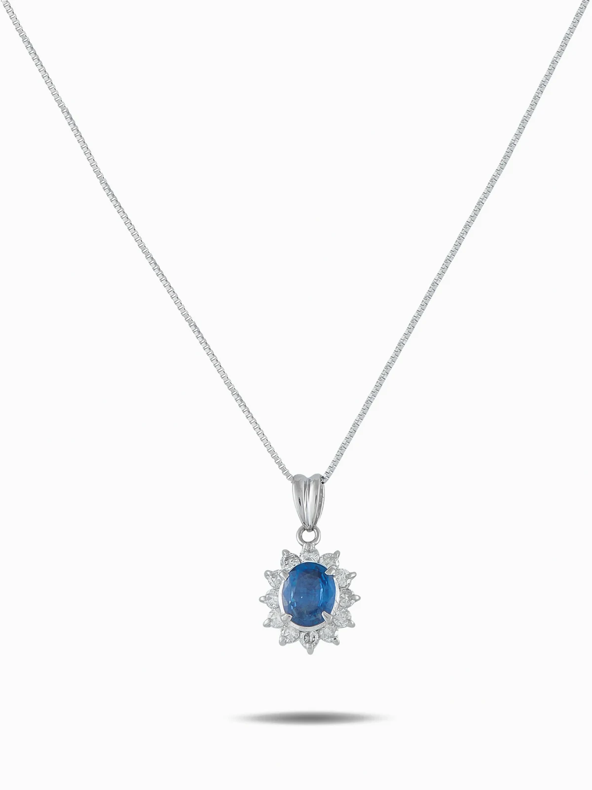 diamond sapphire pendant necklace