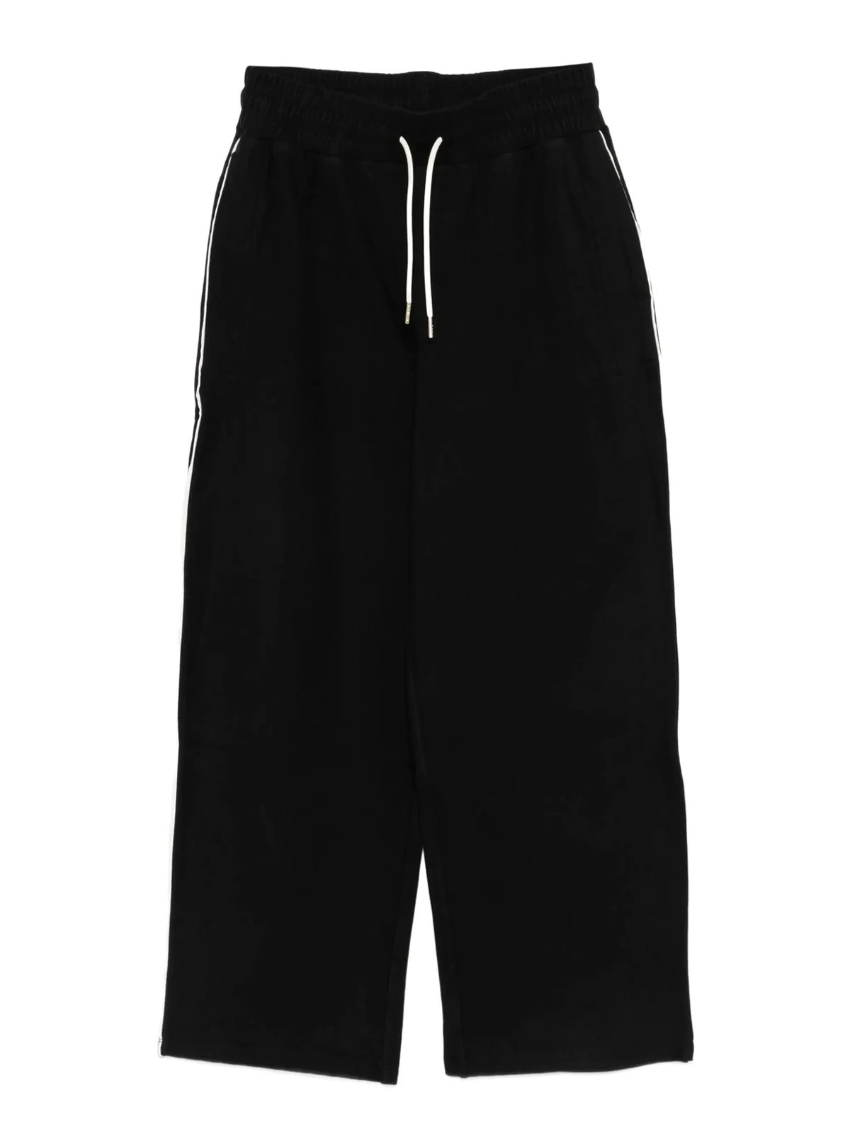 brushed rib straight leg trousers