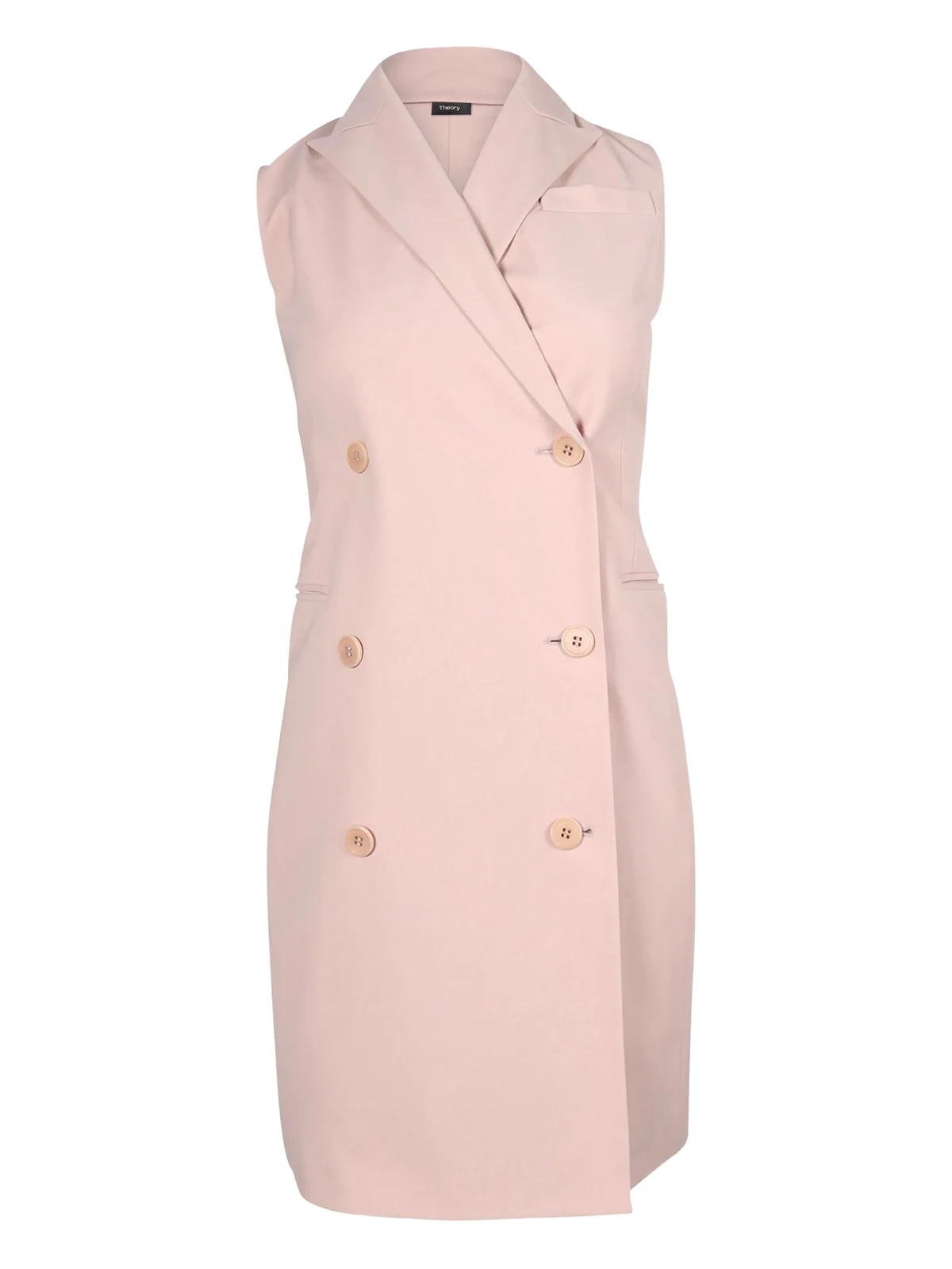 double-breasted sleeveless dress