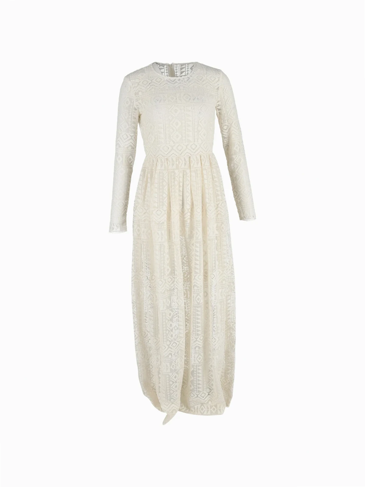 lace-pattern maxi dress