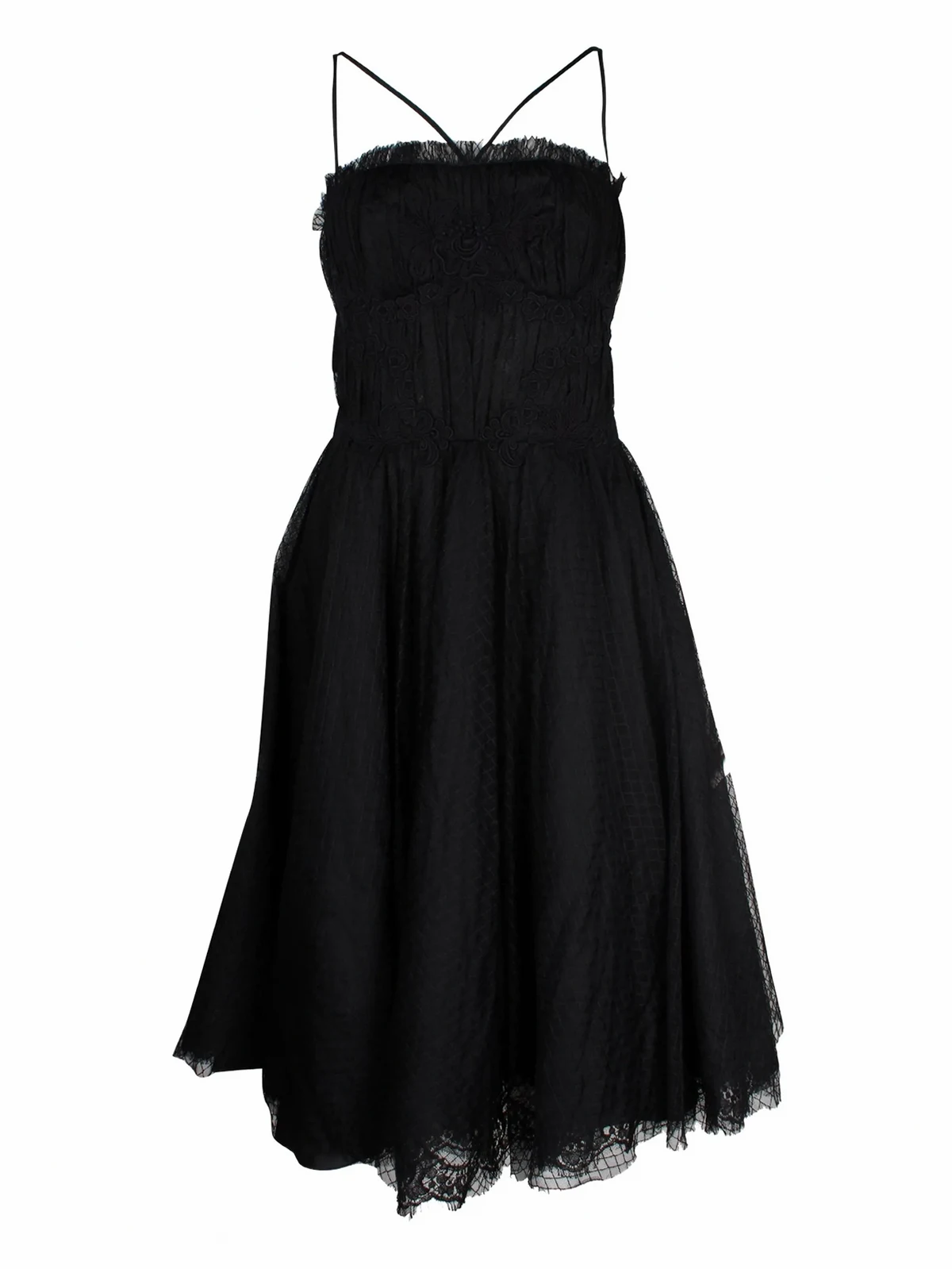 ruched lace midi dress