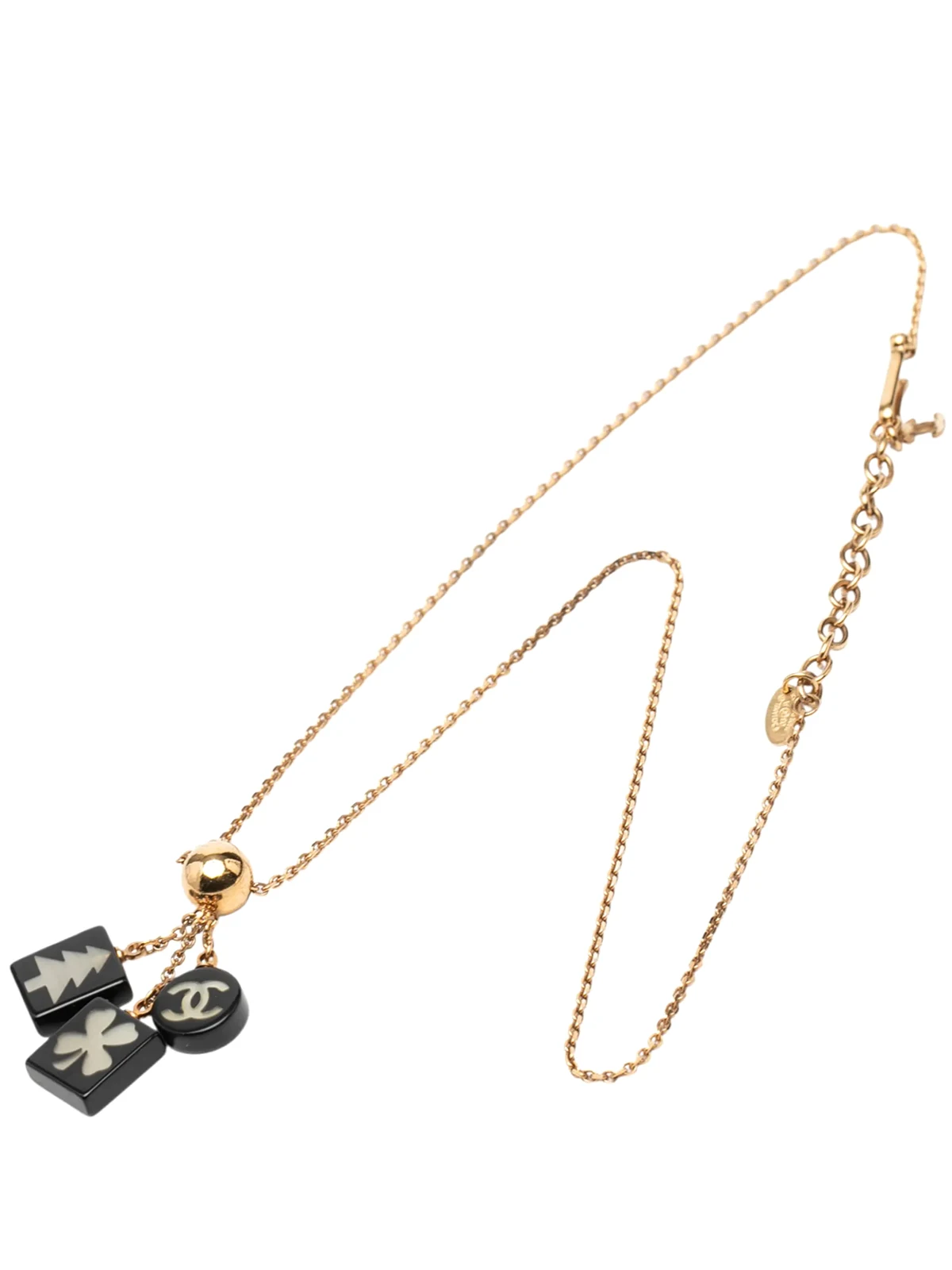 2003 Gold Plated Resin CC Logo Tree Clover Pendant Necklace costume necklace