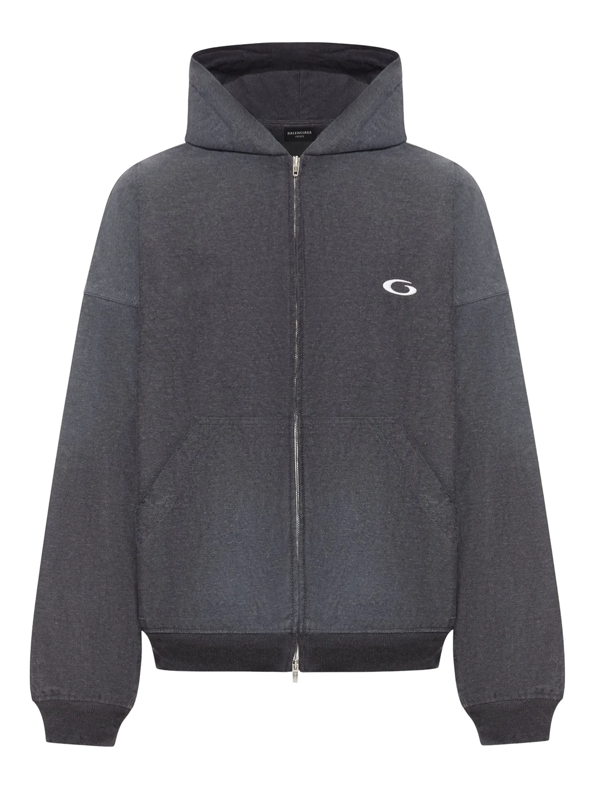 embroidered-logo hoodie