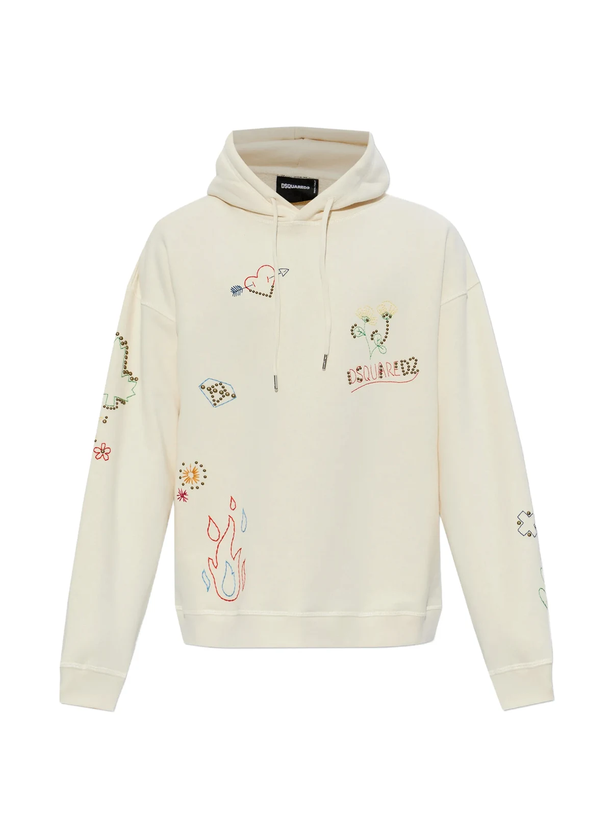 embroidered hooded sweater