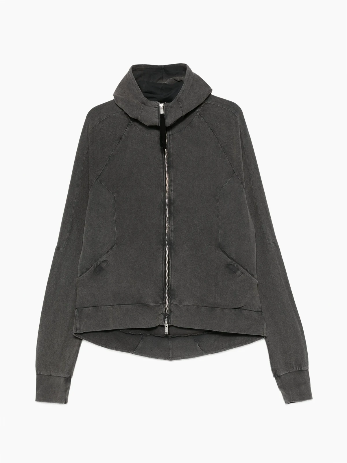 panelled zip-up hoodie