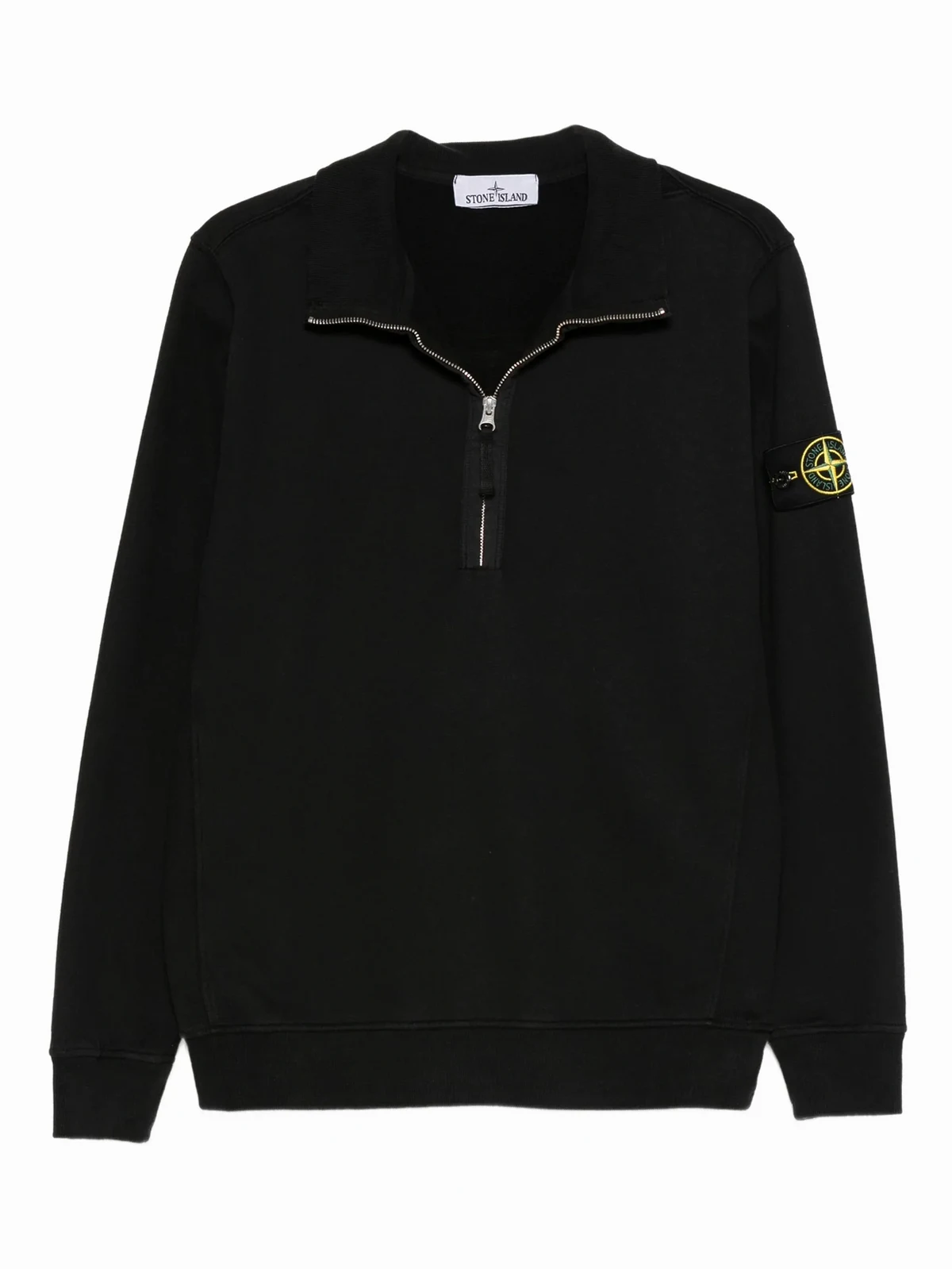 half-zip patch sweatshirt