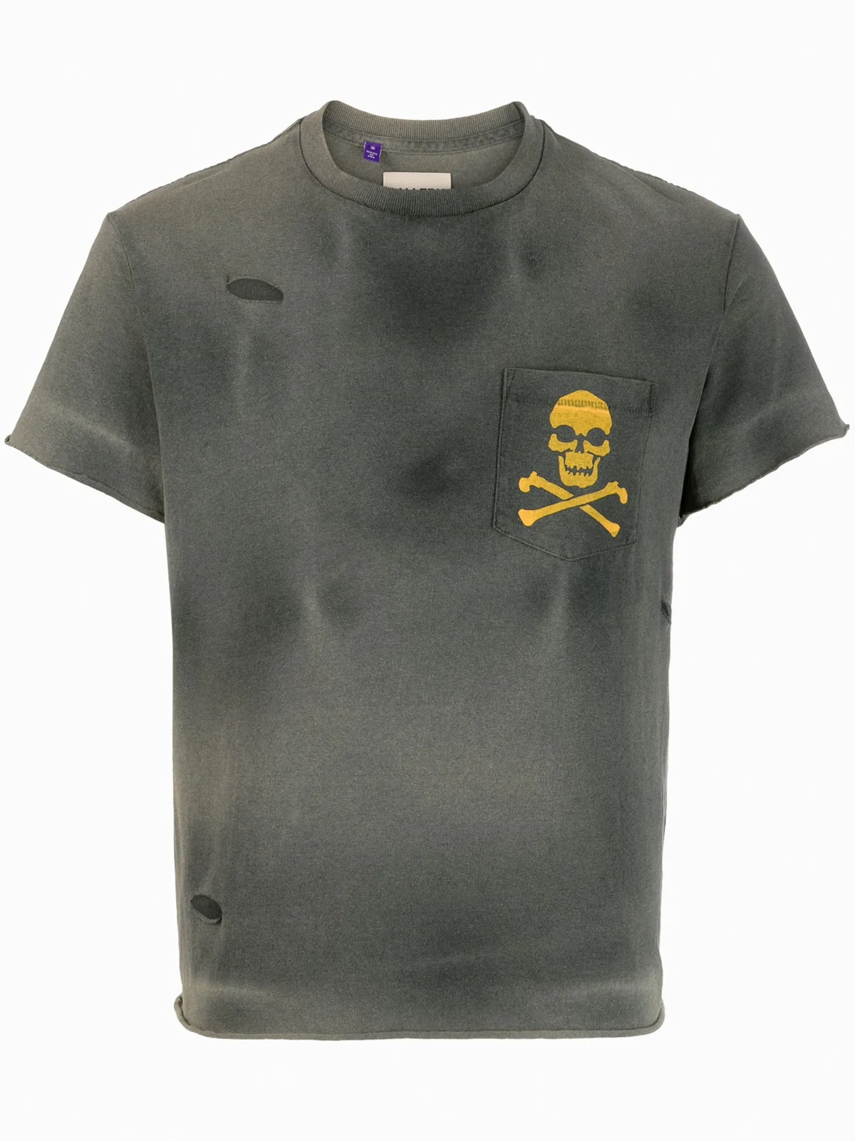 skull and crossbones-print distressed T-shirt