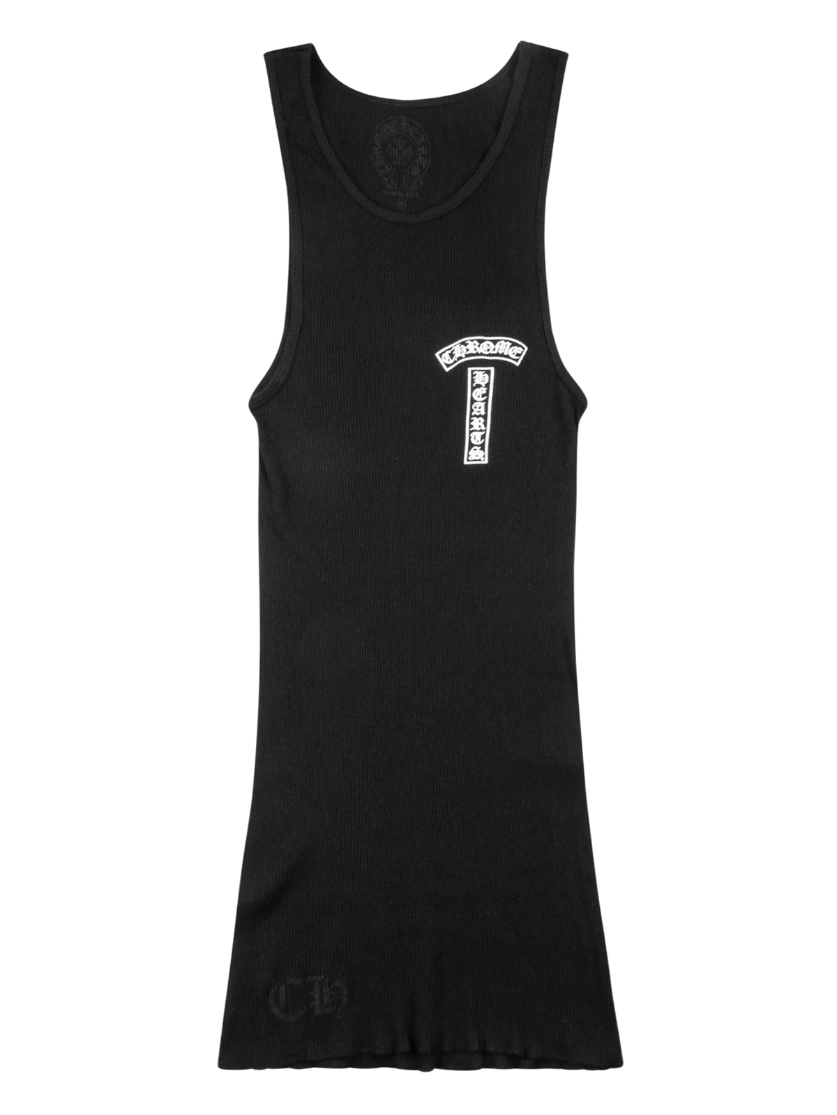 logo-print fine-ribbed tank top
