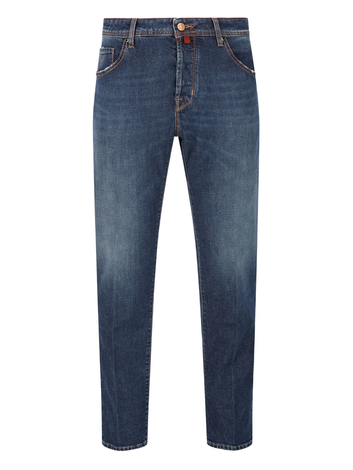 topstitched jeans