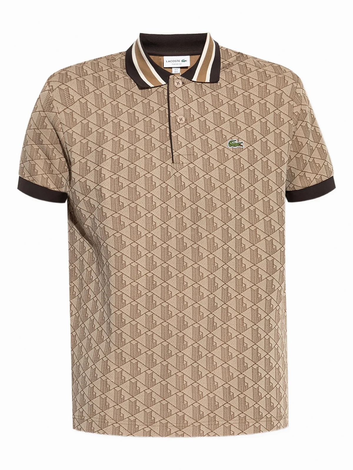 geometric-pattern polo shirt