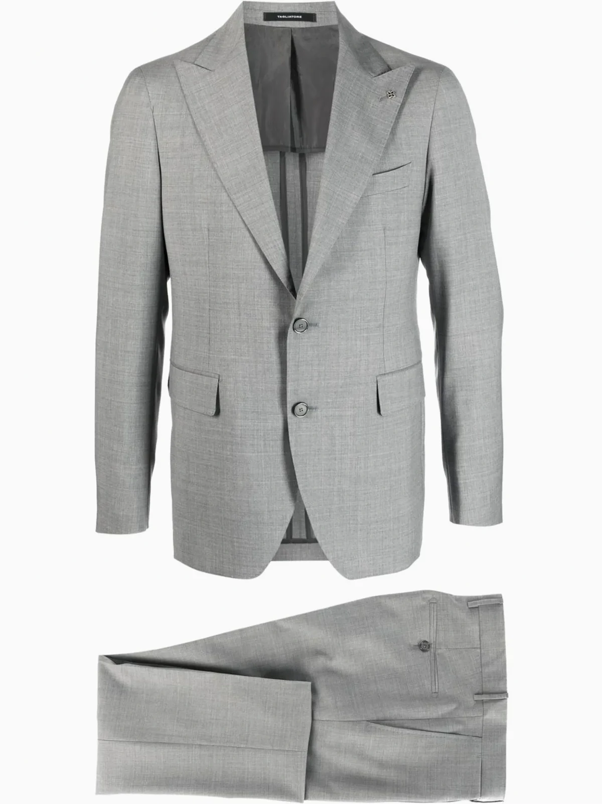 single breasted virgin wool suit