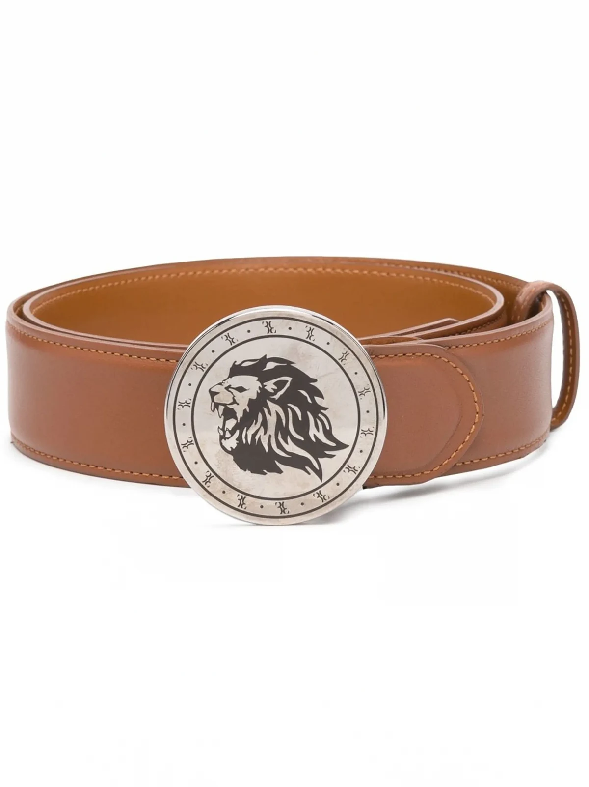 logo-buckle leather belt