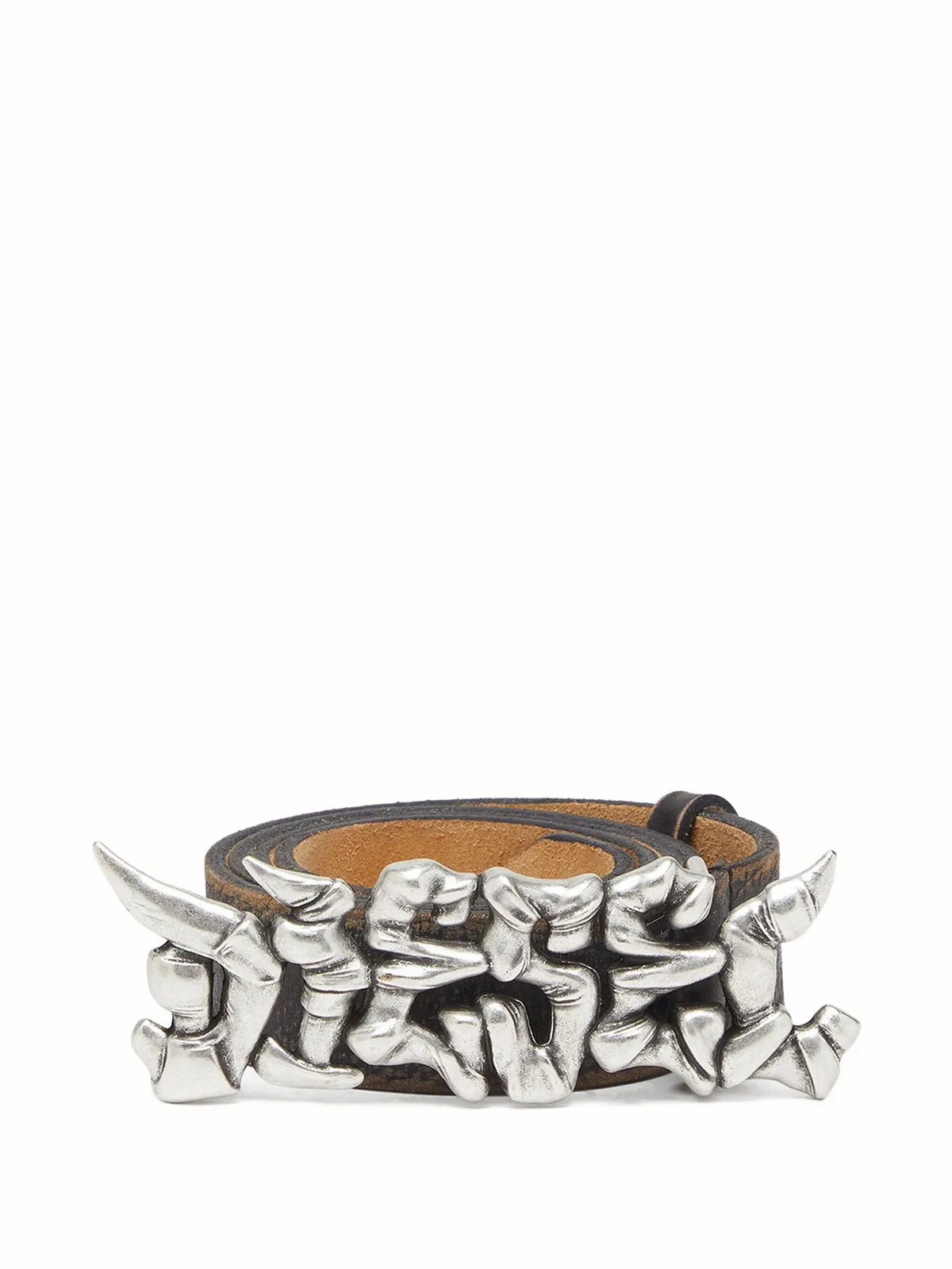 graffiti-buckle leather belt