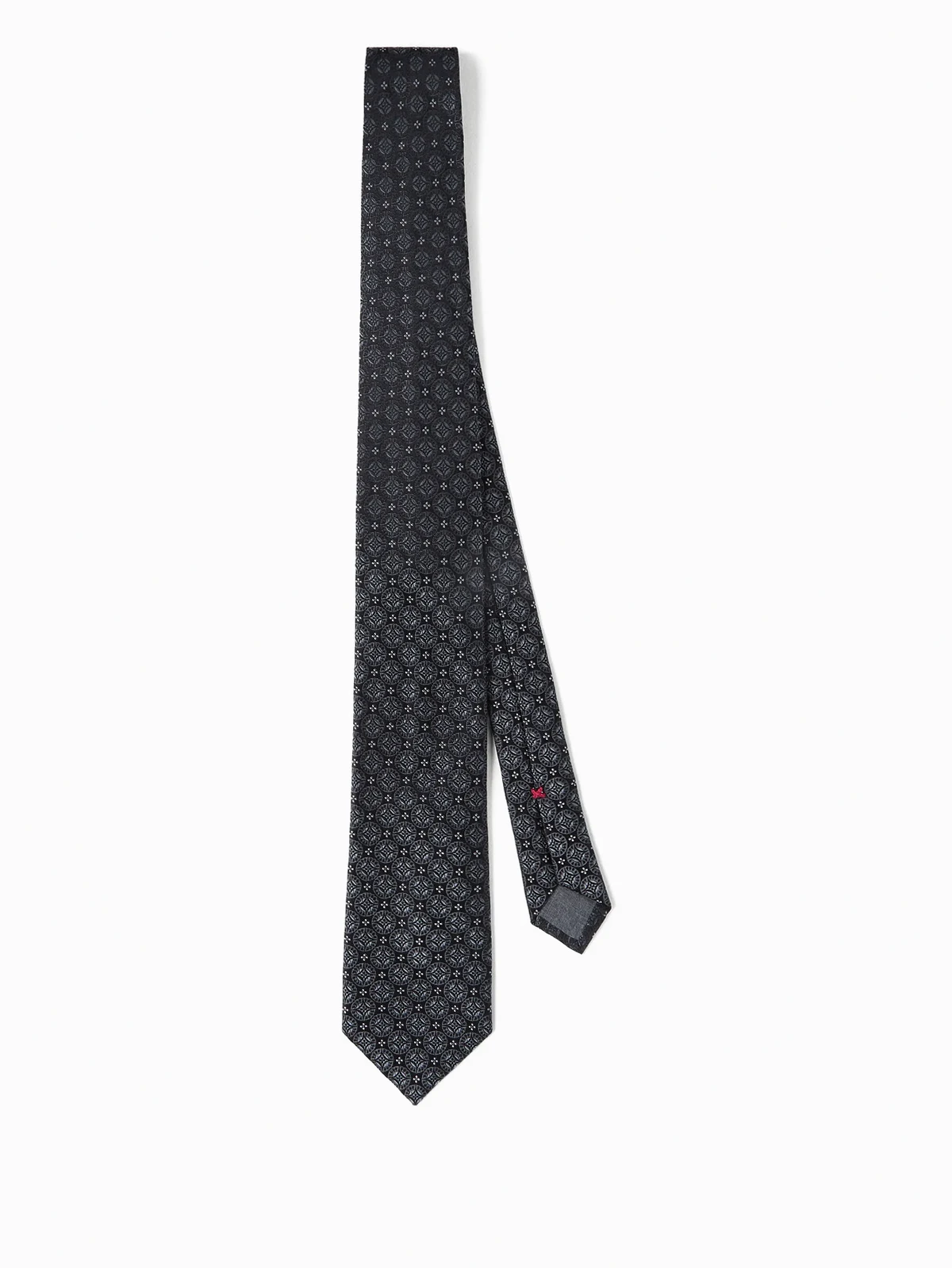 geometric-patterned silk tie