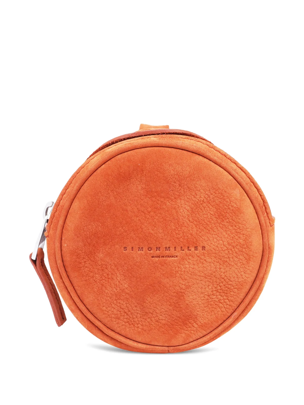 circle zip suede pouch