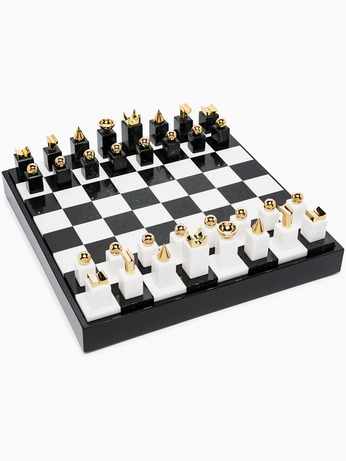 24kt gold stone chess set