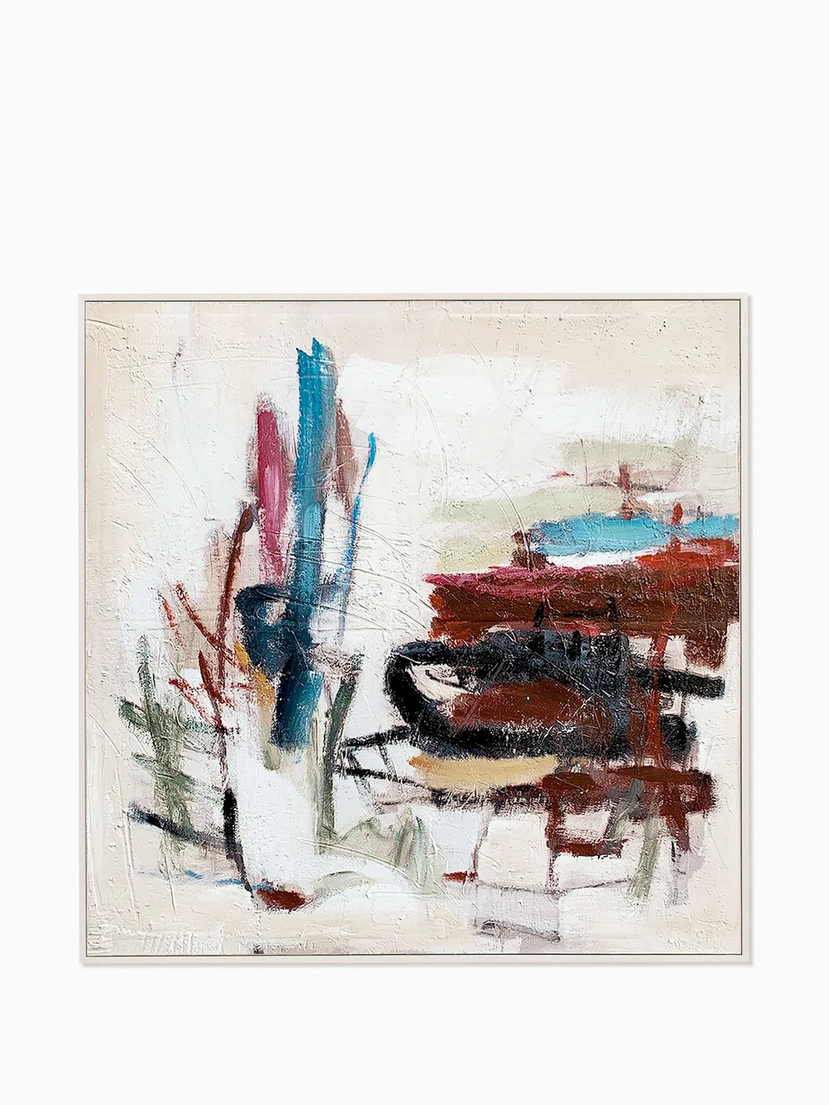 Focus painting in wooden frame