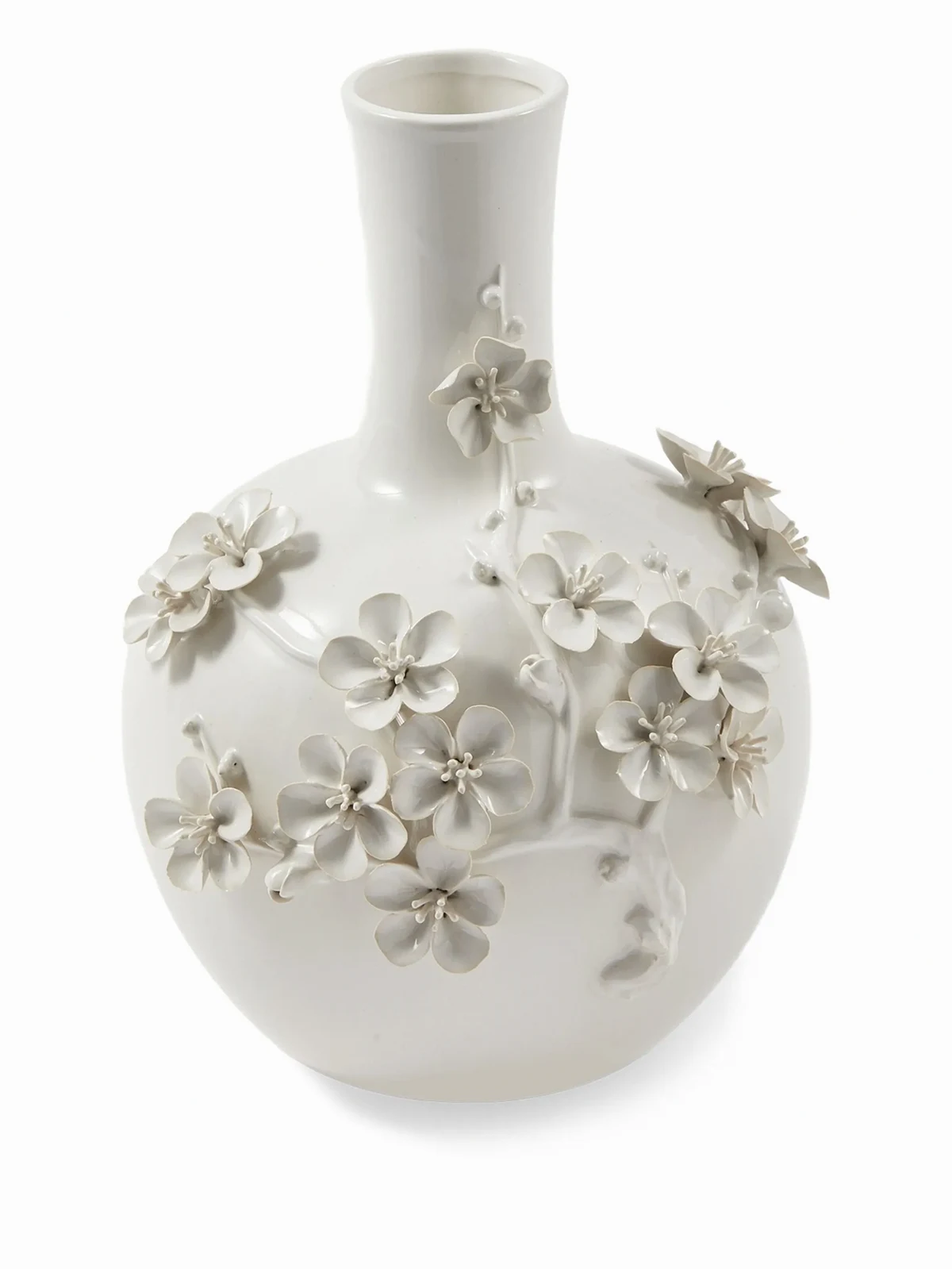 3D Buttercup floral-embellished porcelain vase