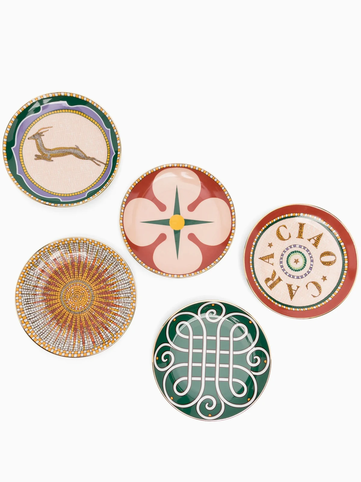Cortile porcelain mini plates (set of five)