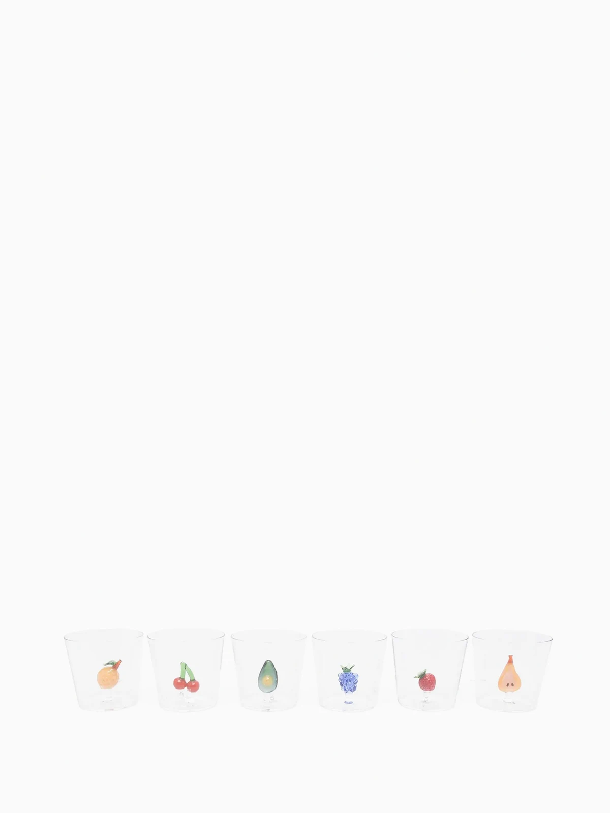 fruit-embellished glass (set of six)