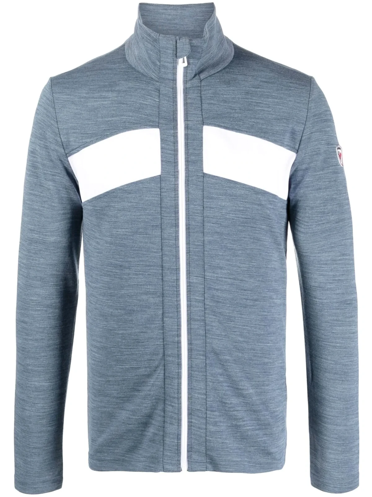 React merino zip-up top