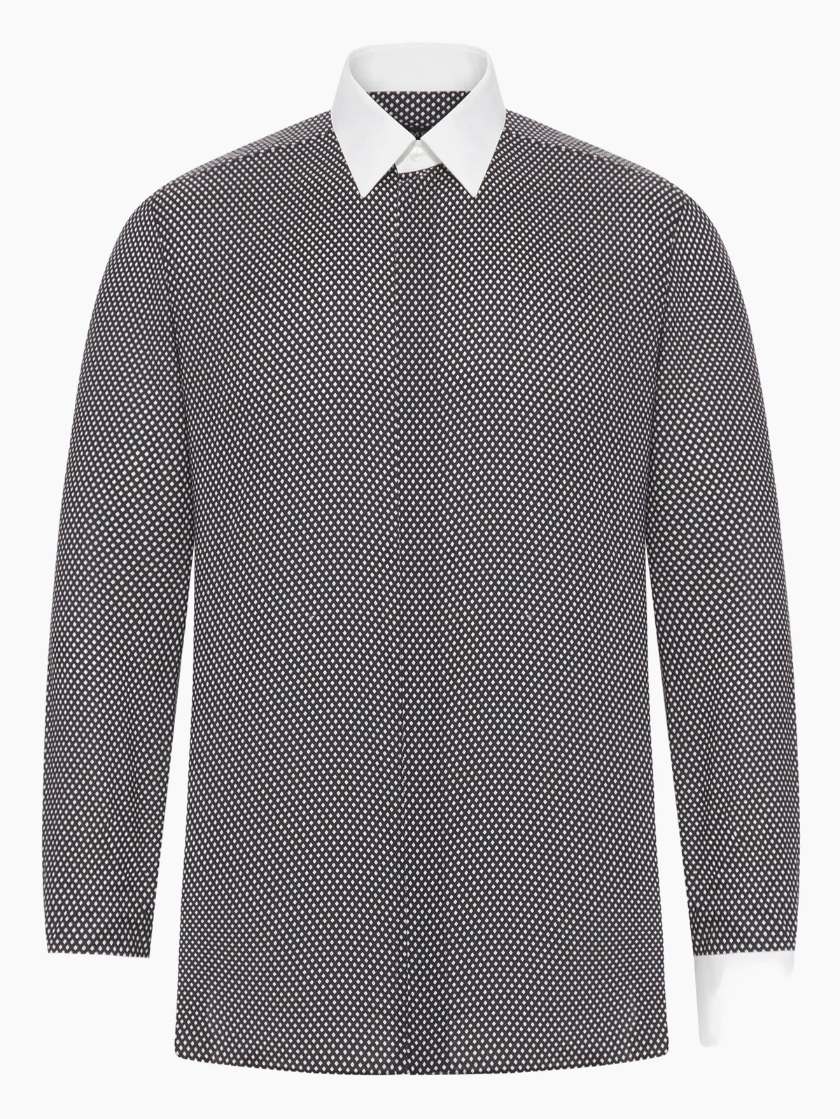diamond-pattern cotton shirt