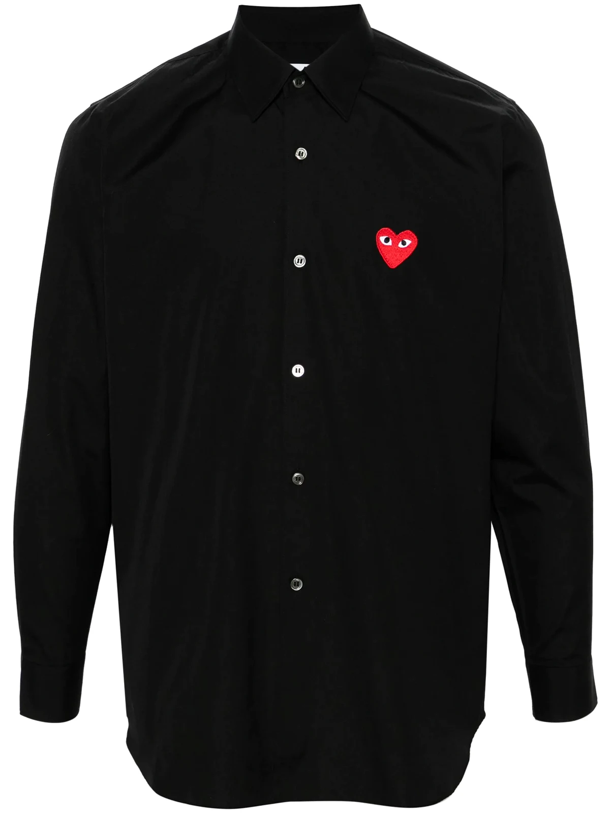 Heart-patch poplin shirt
