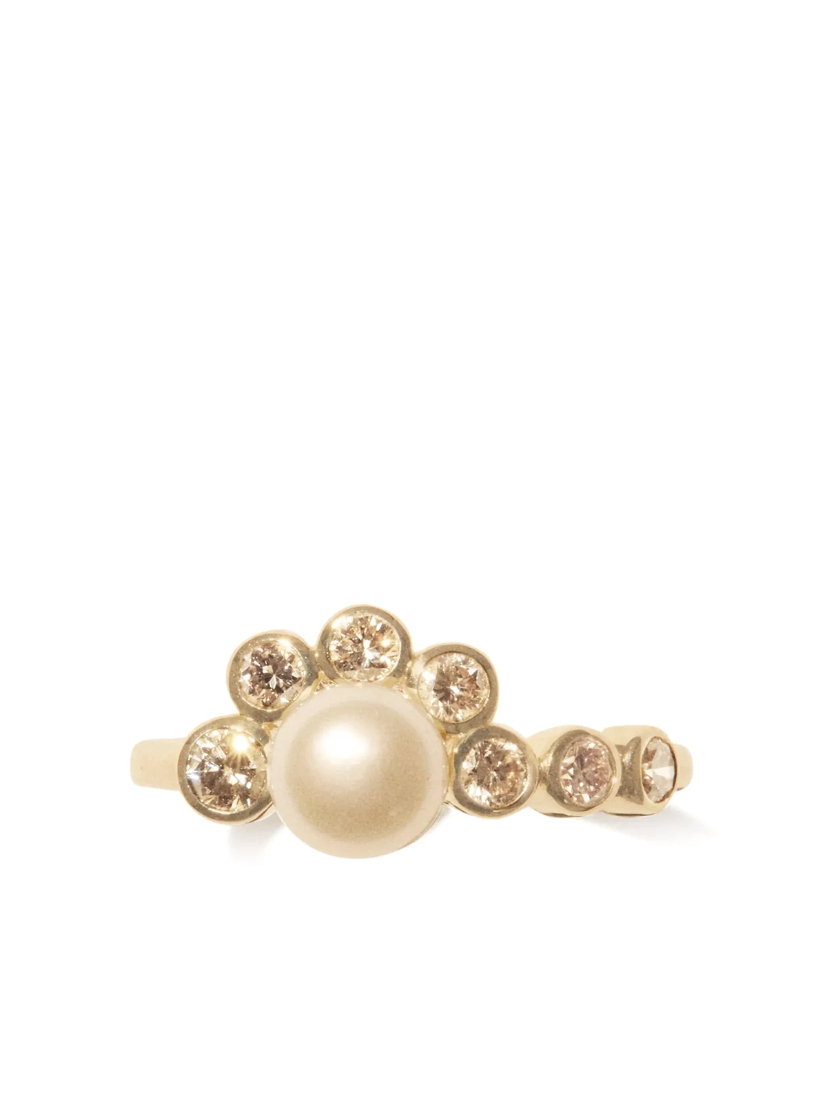 9kt yellow gold Martha pearl cocktail ring