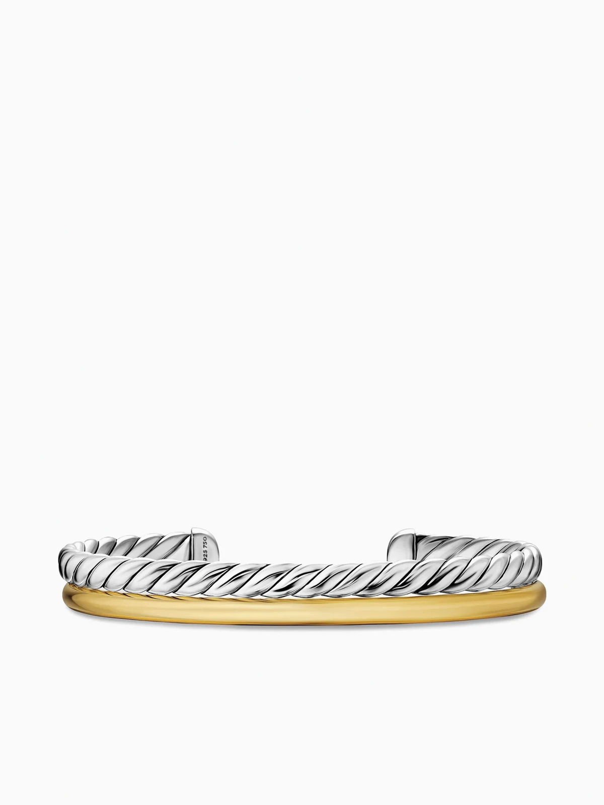 18K yellow gold and sterling silver DY Mercer® Two Row bangle