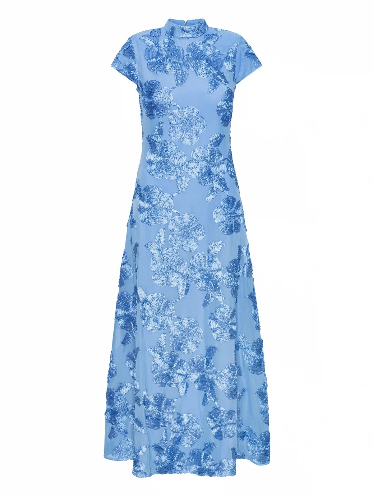 Maxikleid mit Blumenstickerei