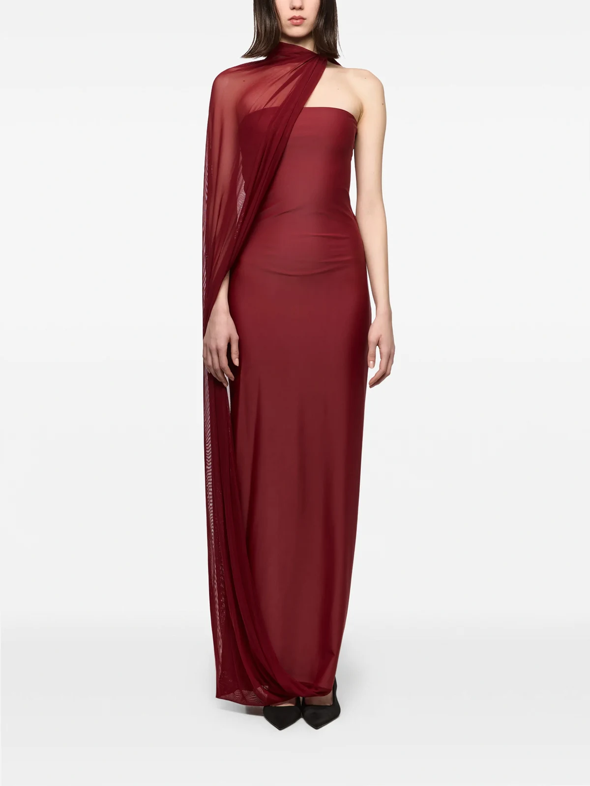 draped-detail halterneck gown